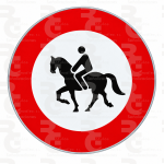 R-117 · Entrada prohibida a animales de montura · Aluminio CE