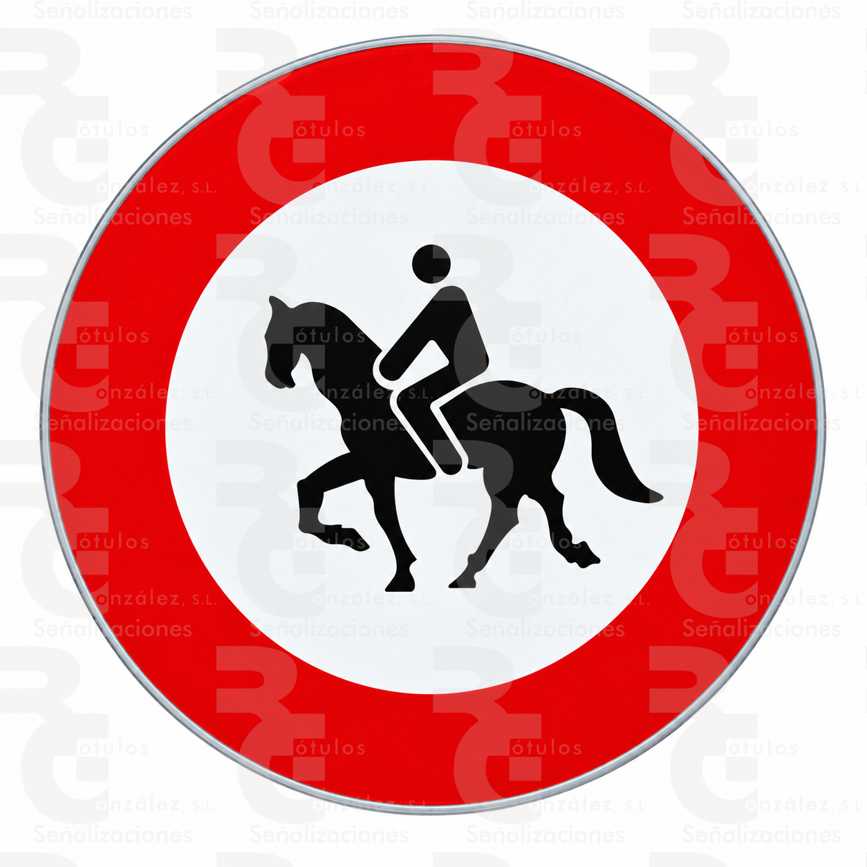 rg-montaje-r-117-alu-2026 R-117 · Entrada prohibida a animales de montura · Aluminio CE - Imagen 1