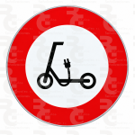 R-118 · Entrada prohibida a vehículos de movilidad personal · Aluminio CE