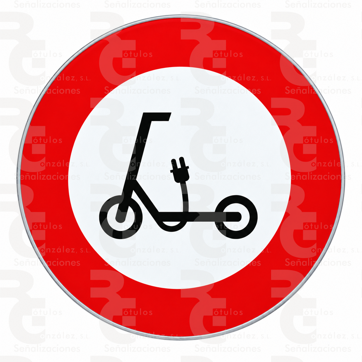 rg-montaje-r-118-alu-2026 R-118 · Entrada prohibida a vehículos de movilidad personal · Aluminio CE - Imagen 1
