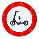 R-118 · Entrada prohibida a vehículos de movilidad personal · Acero MOPU CE
