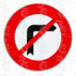 R-302 · Giro a la derecha prohibido · Aluminio CE