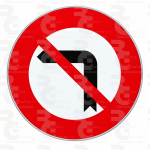 R-303 · Giro a la izquierda prohibido · Aluminio CE