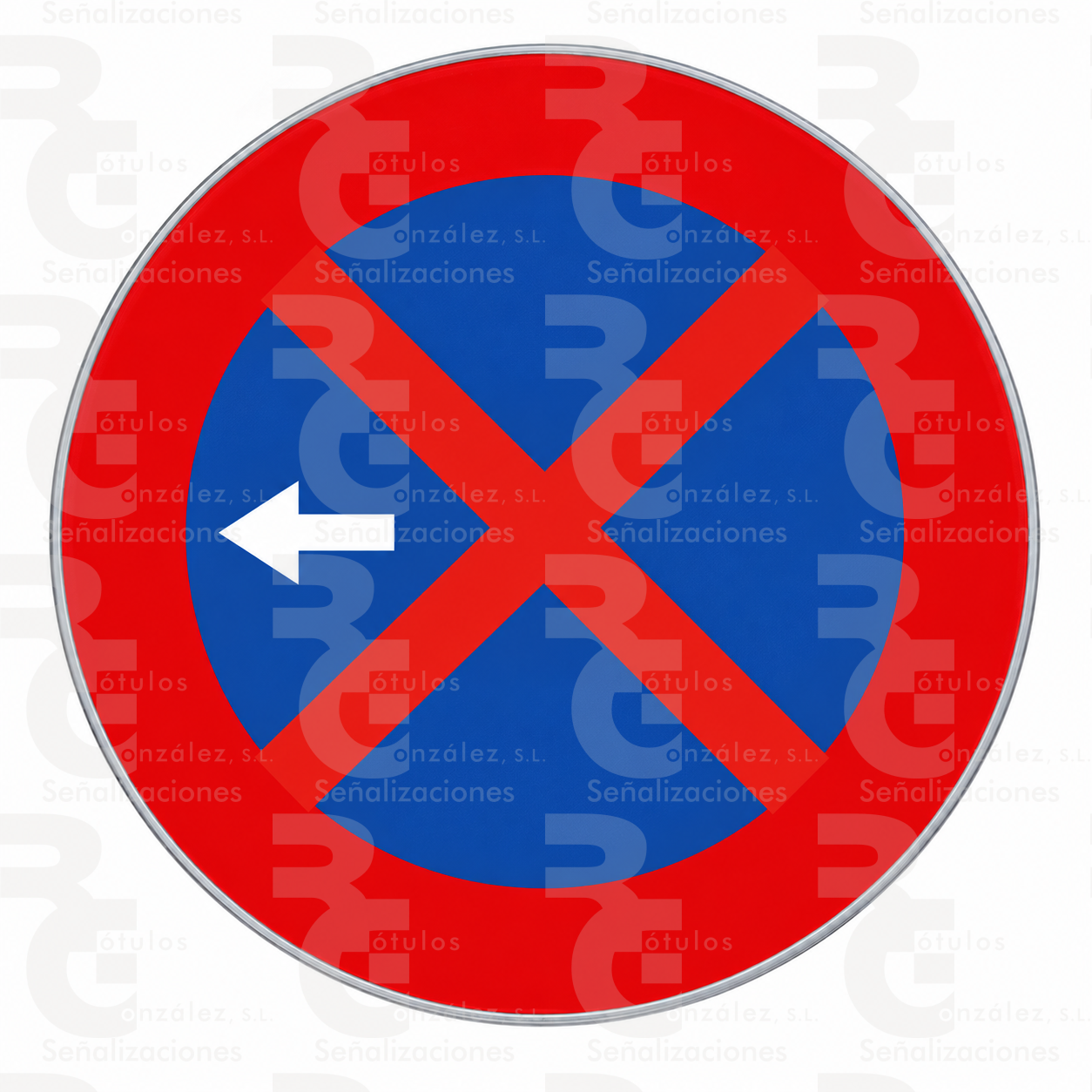 rg-montaje-r-307c-alu-2026 R-307c · Parada y estacionamiento prohibido hacia la izquierda · Aluminio CE - Imagen 1