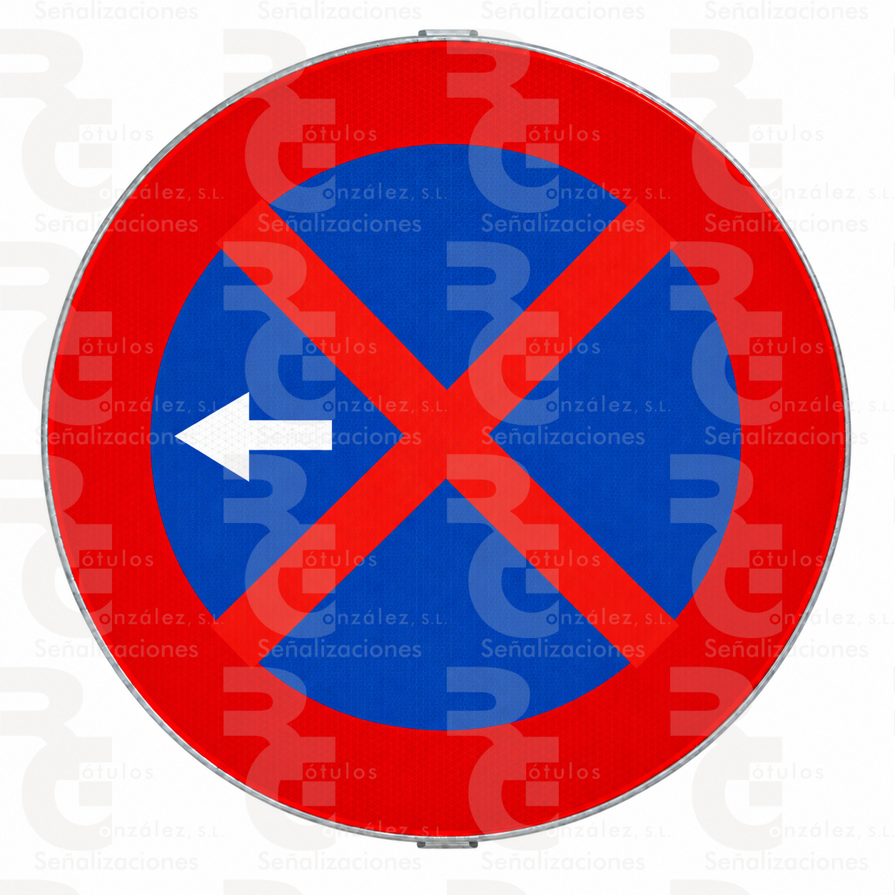 rg-montaje-r-307c-mopu-2026 R-307c · Parada y estacionamiento prohibido hacia la izquierda · Acero MOPU CE - Imagen 1