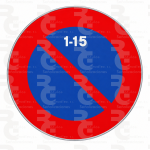 R-308c · Estacionamiento prohibido la primera quincena · Aluminio CE