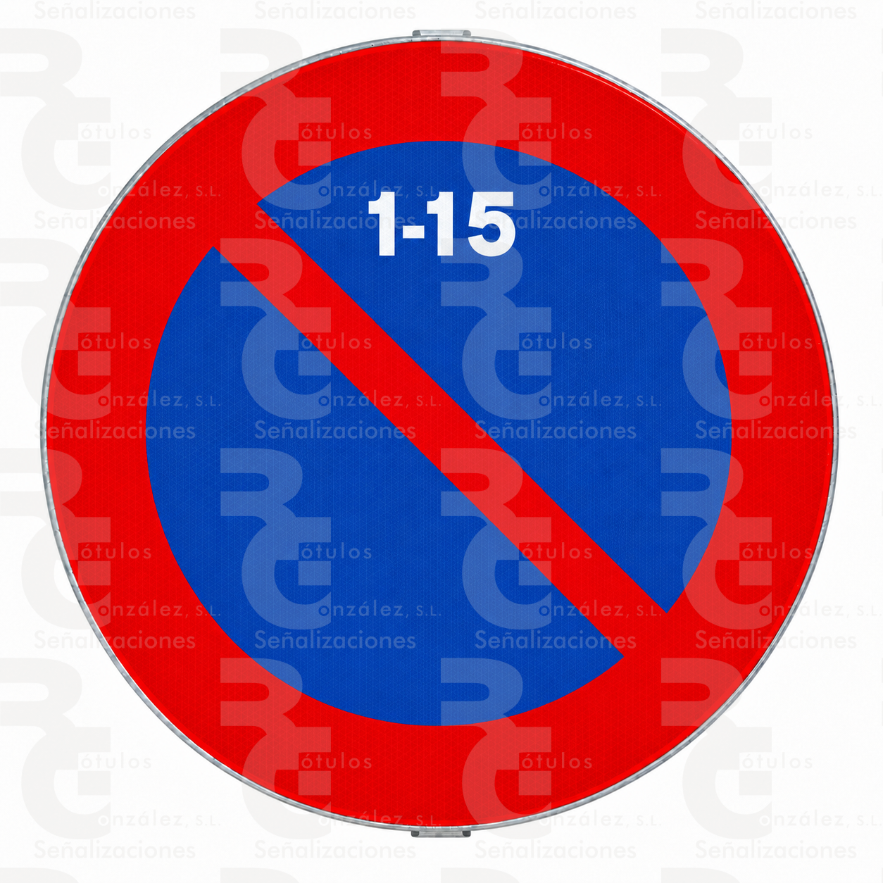 rg-montaje-r-308c-mopu-2026 R-308c · Estacionamiento prohibido la primera quincena · Acero MOPU CE - Imagen 1