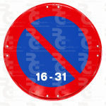 R-308d · Estacionamiento prohibido la segunda quincena · Económica