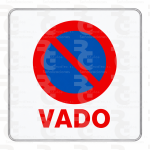 R-308e · Estacionamiento prohibido en vado · Aluminio CE
