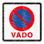 R-308e · Estacionamiento prohibido en vado · Económica