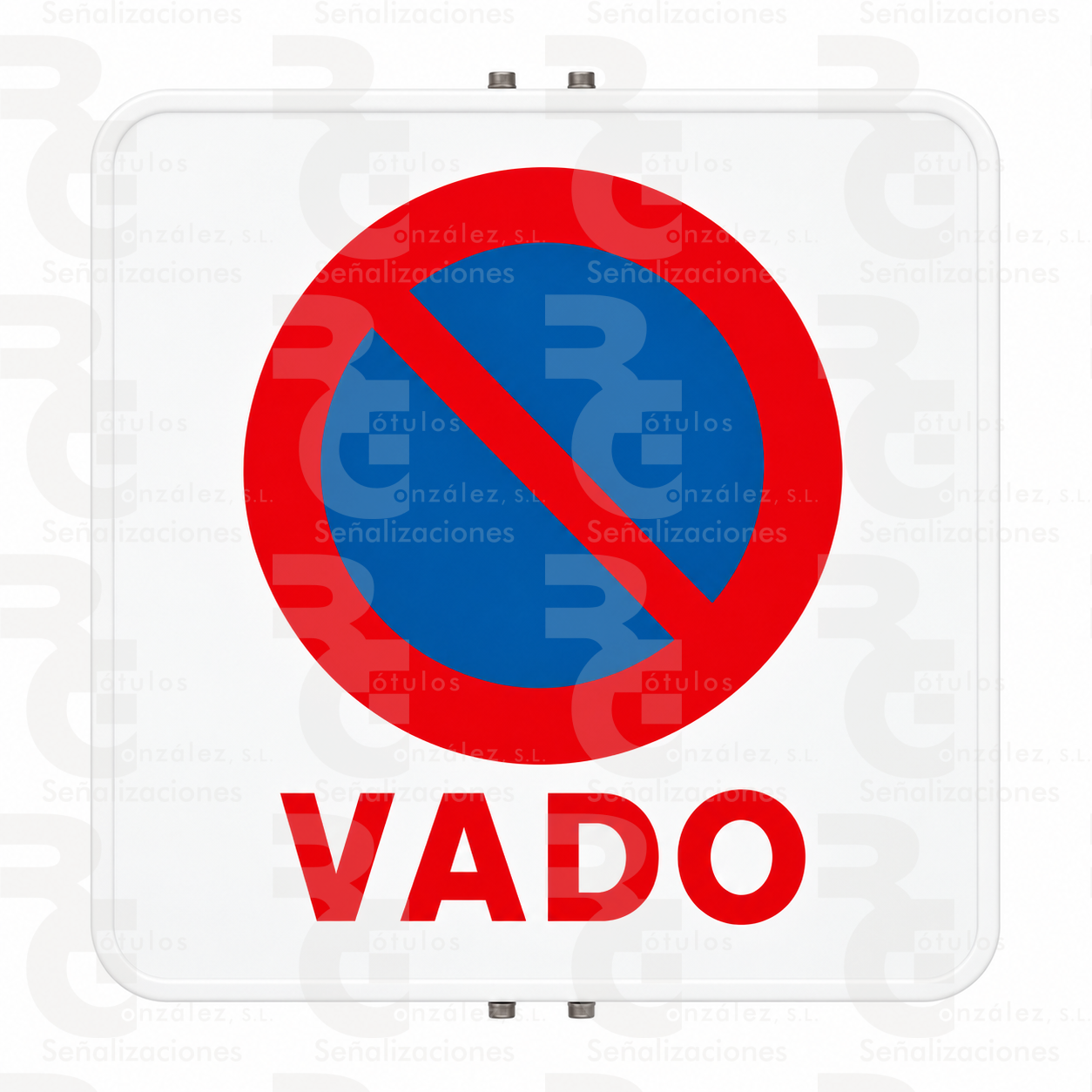 rg-montaje-r-308e-mopu-final-2026 R-308e · Estacionamiento prohibido en vado · Acero MOPU CE - Imagen 1