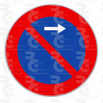 R-308g · Estacionamiento prohibido hacia la derecha · Aluminio CE