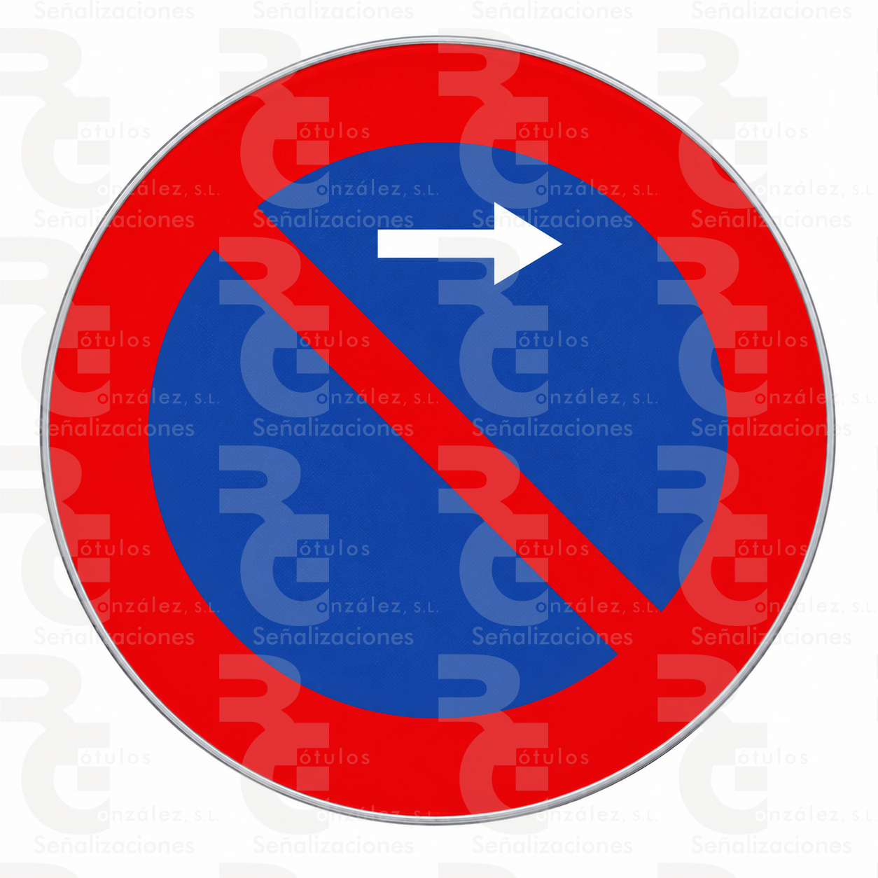 rg-montaje-r-308g-alu-2026 R-308g · Estacionamiento prohibido hacia la derecha · Aluminio CE - Imagen 1