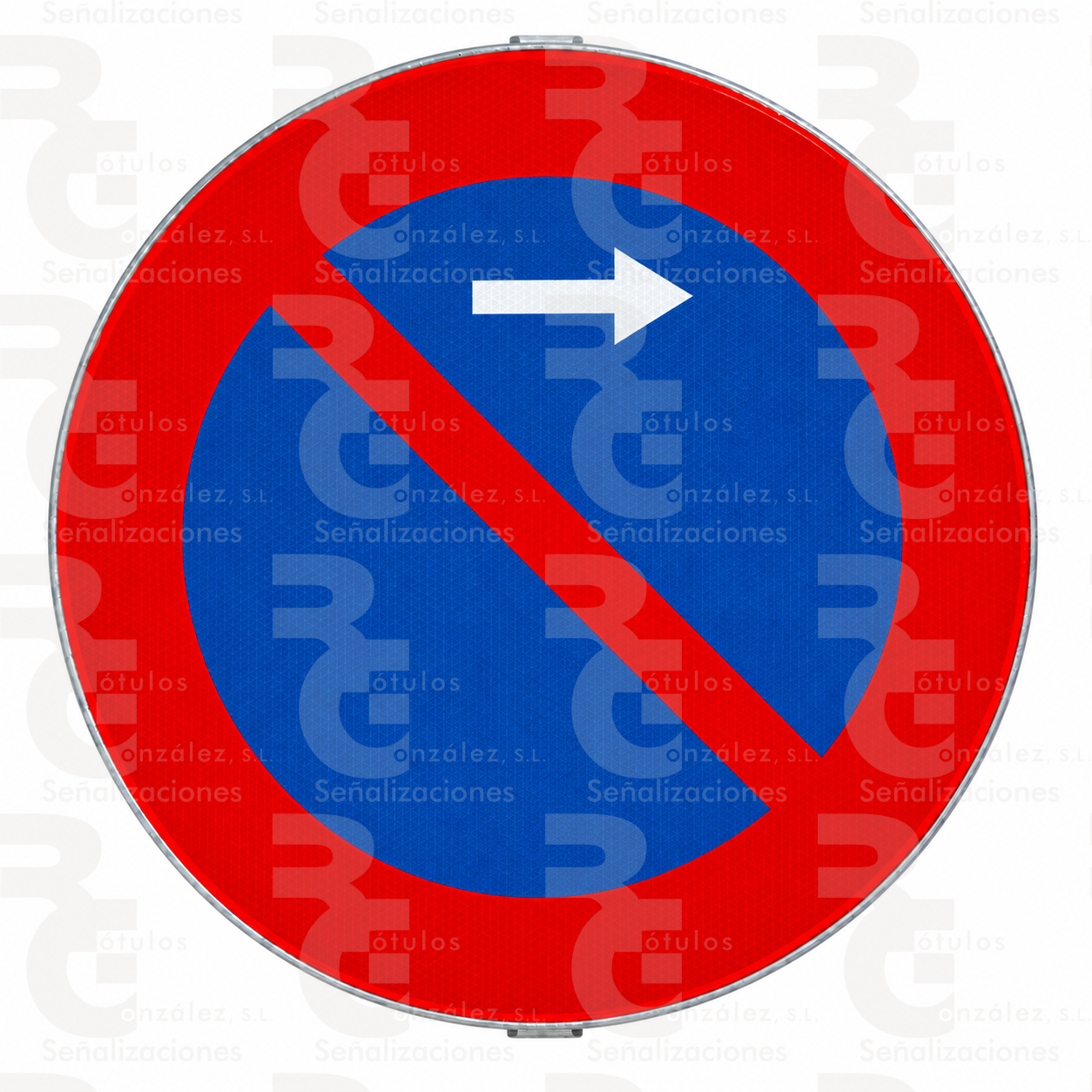 rg-montaje-r-308g-mopu-2026 R-308g · Estacionamiento prohibido hacia la derecha · Acero MOPU CE - Imagen 1
