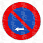 R-308h · Estacionamiento prohibido hacia la izquierda · Aluminio CE