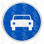 R-404 · Calzada obligatoria para automóviles, excepto motocicletas de dos ruedas · Aluminio CE