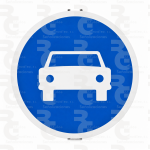 R-404 · Calzada obligatoria para automóviles, excepto motocicletas de dos ruedas · Acero MOPU CE