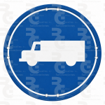 R-406 · Calzada obligatoria para camiones, tractocamiones y furgones o furgonetas · Económica
