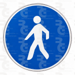 R-410 · Camino reservado y obligatorio para peatones · Aluminio CE