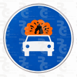 R-416 · Calzada obligatoria para vehículos que transporten mercancías explosivas o inflamables · Aluminio CE