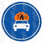 R-416 · Calzada obligatoria para vehículos que transporten mercancías explosivas o inflamables · Económica
