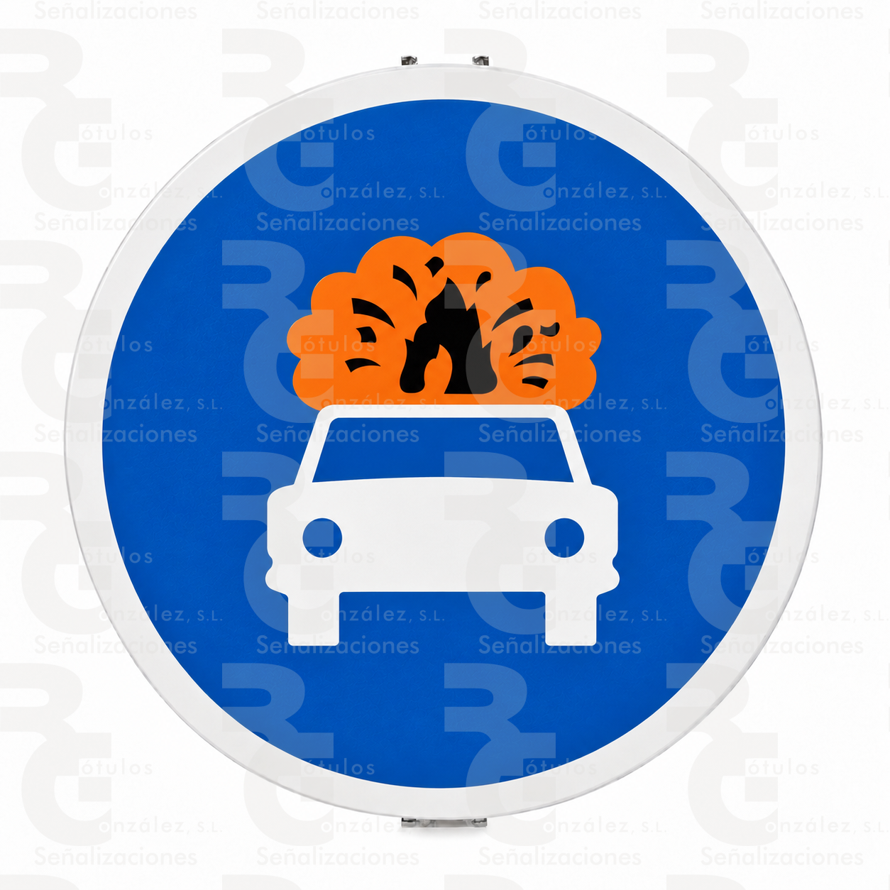 rg-montaje-r-416-mopu-final-2026 R-416 · Calzada obligatoria para vehículos que transporten mercancías explosivas o inflamables · Acero MOPU CE - Imagen 1