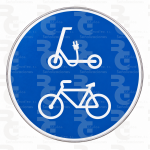 R-421 · Vía reservada y obligatoria para ciclos y para vehículos de movilidad personal · Aluminio CE