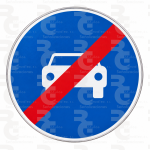 R-507 · Fin de calzada obligatoria para automóviles, excepto motocicletas de dos ruedas · Aluminio CE