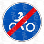 R-508 · Fin de calzada obligatoria para motocicletas de dos ruedas · Aluminio CE