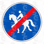 R-512 · Fin de camino reservado y obligatorio para animales de montura · Aluminio CE