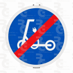 R-515 · Fin de vía reservada y obligatoria para vehículos de movilidad personal · Acero MOPU CE