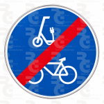 R-516 · Fin de vía reservada y obligatoria para ciclos y para vehículos de movilidad personal · Aluminio CE