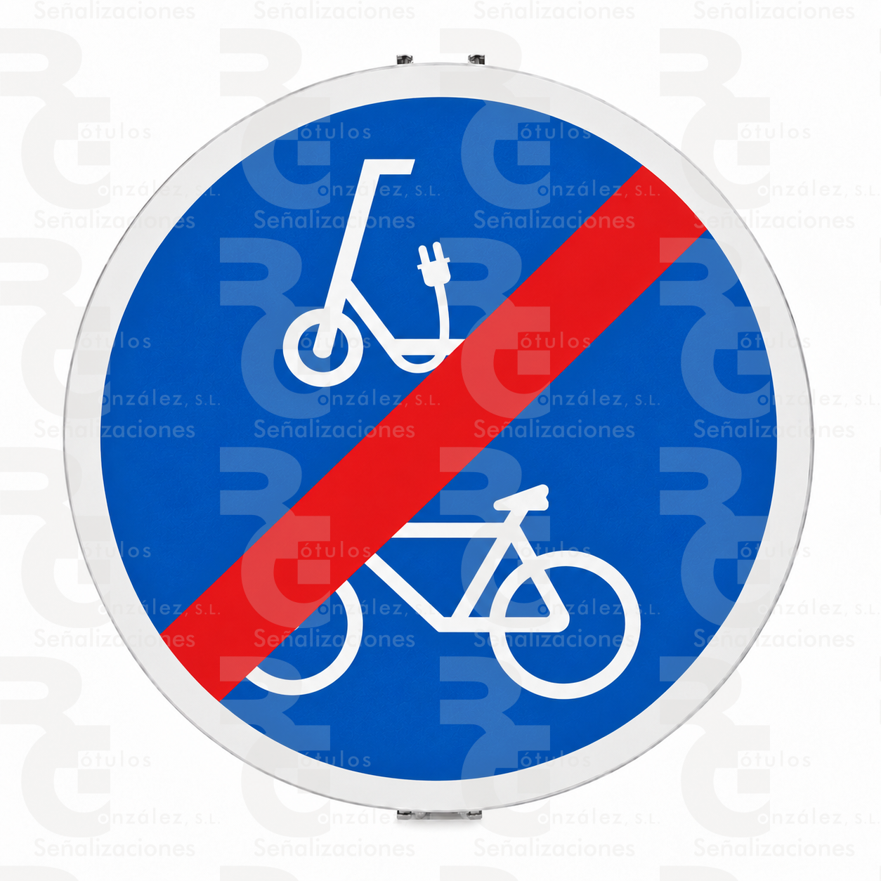 rg-montaje-r-516-mopu-final-2026 R-516 · Fin de vía reservada y obligatoria para ciclos y para vehículos de movilidad personal · Acero MOPU CE - Imagen 1