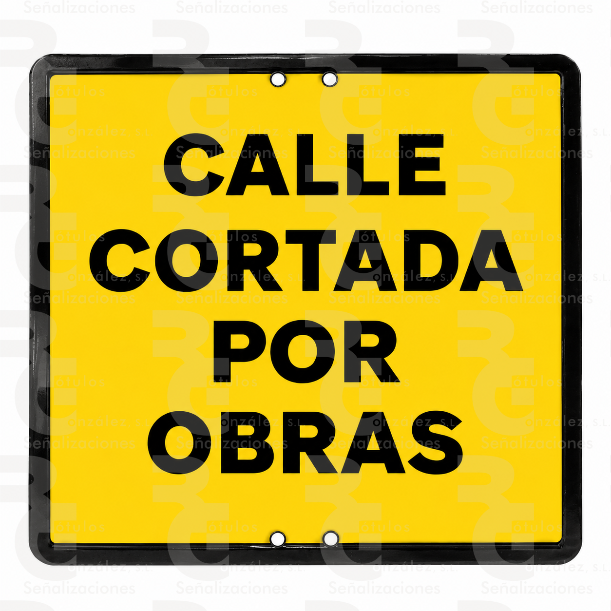 senal-eco-50-calle Calle cortada por obras · 50 × 50 cm · No reflectante - Imagen 1