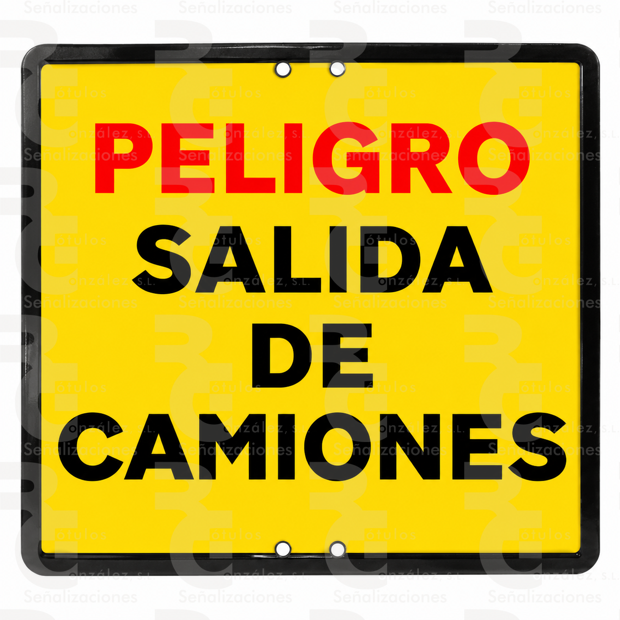 senal-eco-50-camiones Peligro: salida de camiones · 50 × 50 cm · No reflectante - Imagen 1