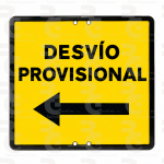 Desvío provisional a la izquierda · 50 × 50 cm · No reflectante