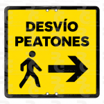 Desvío de peatones a la derecha · 50 × 50 cm · No reflectante