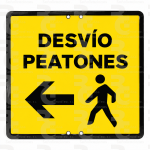 Desvío de peatones a la izquierda · 50 × 50 cm · No reflectante