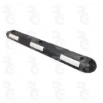 Separador de carril de caucho 100 × 15 × 5 cm · Negro con bandas blancas