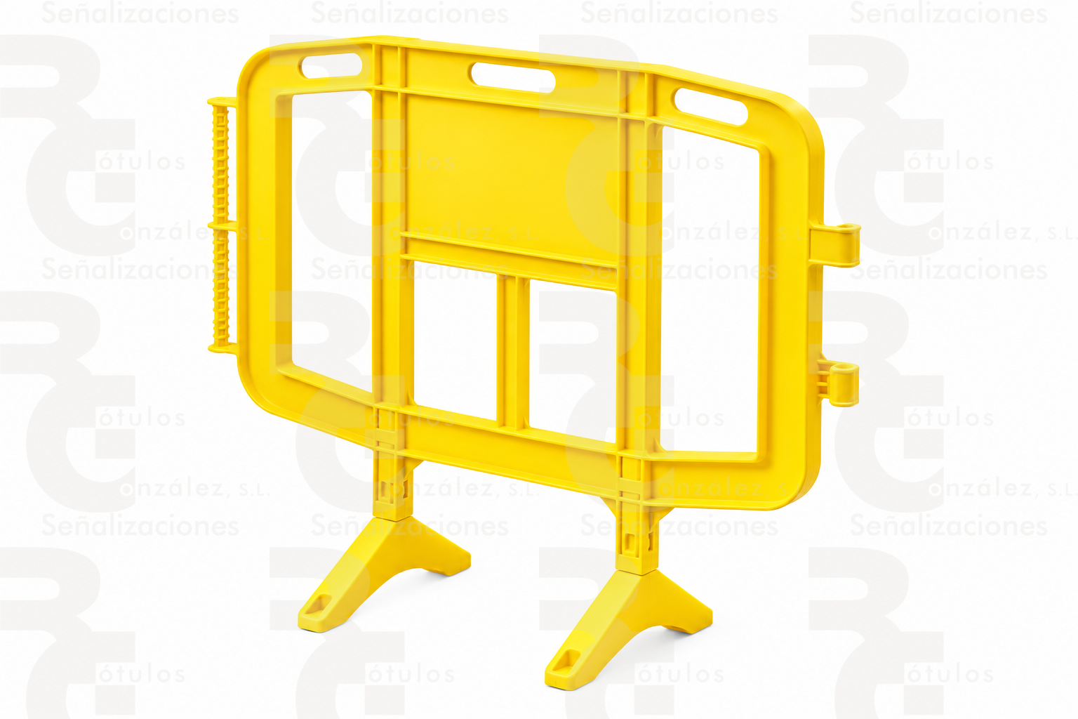 valla-peatonal-120x100-amarilla-4080011 Valla peatonal de plástico ECObarrier · 120 × 100 cm - Imagen 1